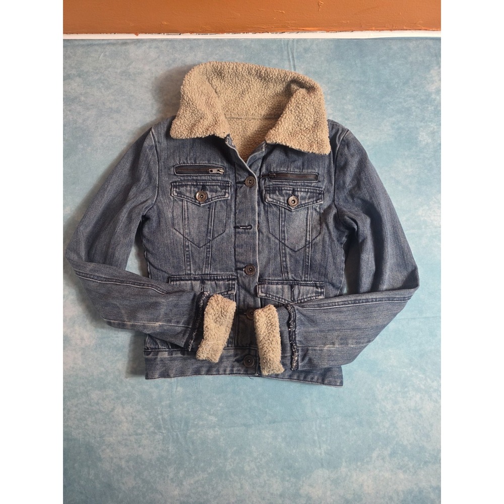 Y2K AMERICAN CITY 2000'S SHERPA DENIM JACKET